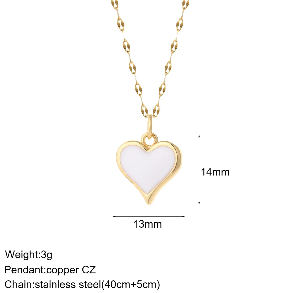 Heart Evil Blue Eye Sun Necklace for Women Cute Dog Bee Elephant Gold Color Pendant Woman's Collars Long Stainless Steel Chains