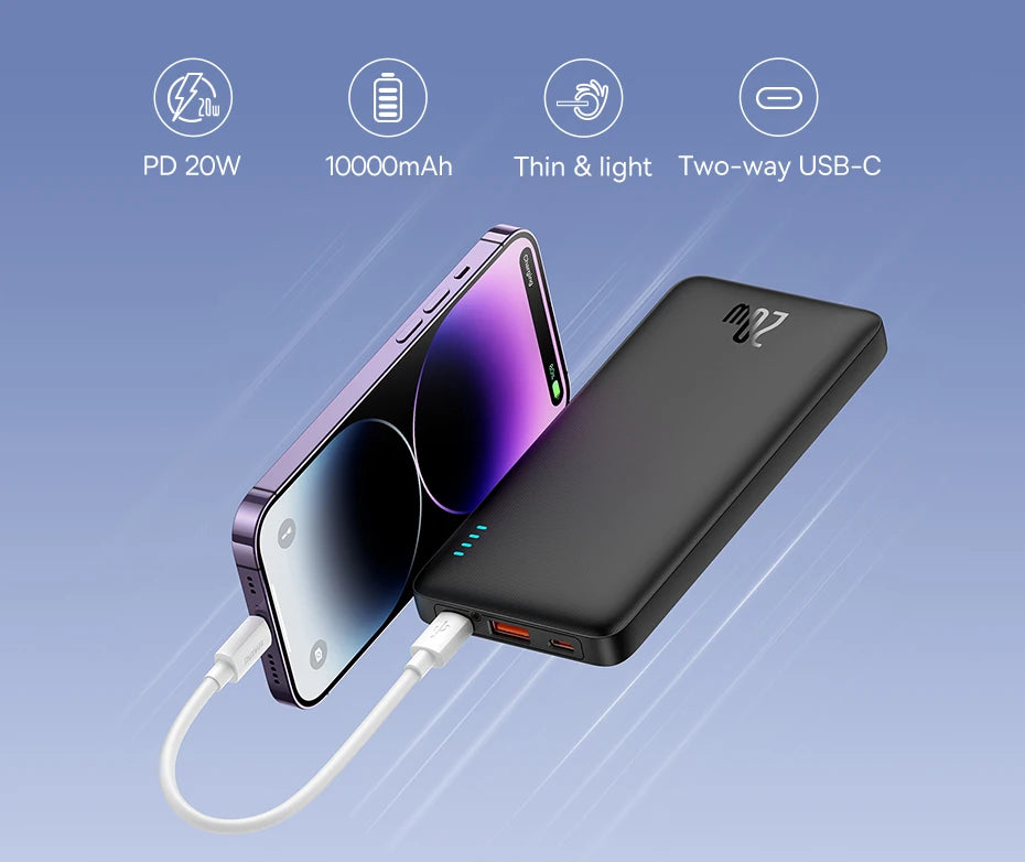 😊Baseus Airpow 20W Power Bank 10000mAh 20000mAh Fast Charge Powerbank for iPhone 16/15/14/13/12 Xiaomi batterie externe🥳