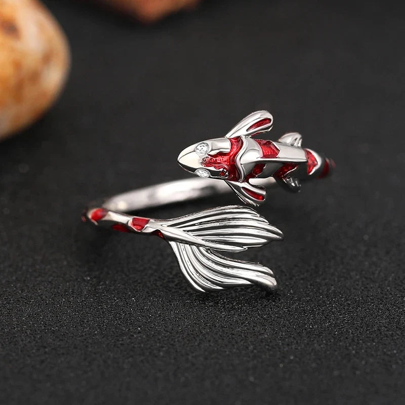 😊Opening Rings for Women Handmade Fish Rings Daily Wear Dance Party Chic Accessories Girls Jewelry🥳