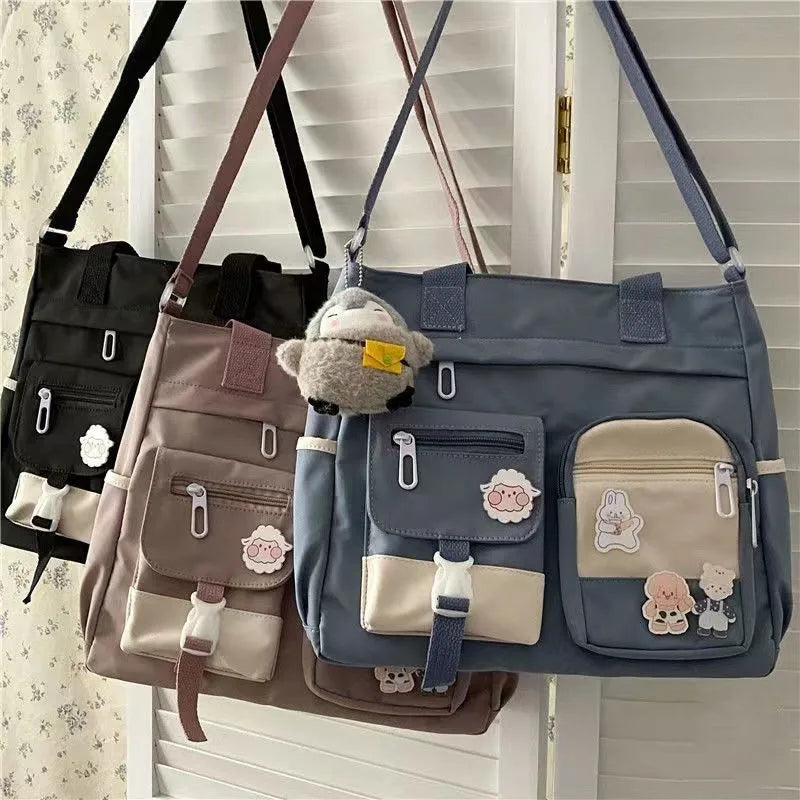 😊Waterproof Canvas Women Handbags Shoulder Bag Nylon Ladies Messenger Bag Oxford Crossbody Bags Tote Book Bags for Girls Satchels🥳