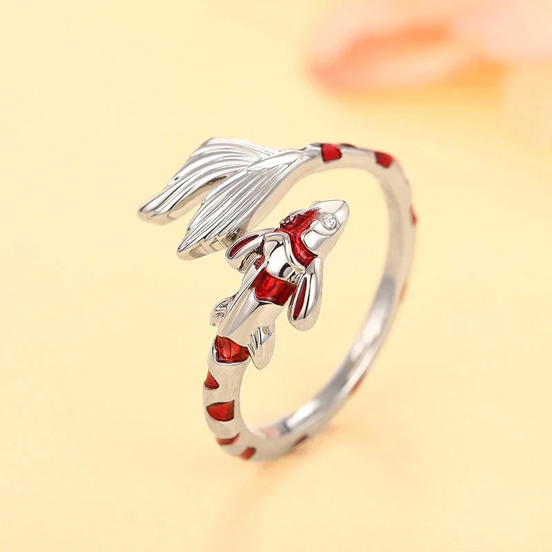 😊Opening Rings for Women Handmade Fish Rings Daily Wear Dance Party Chic Accessories Girls Jewelry🥳