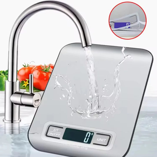 😊Digital Kitchen Scale LED Display 5kg/1g Stainless Steel Panel Electronic Scales Home Jewelry Food Snacks Weighing Baking Tools🥳