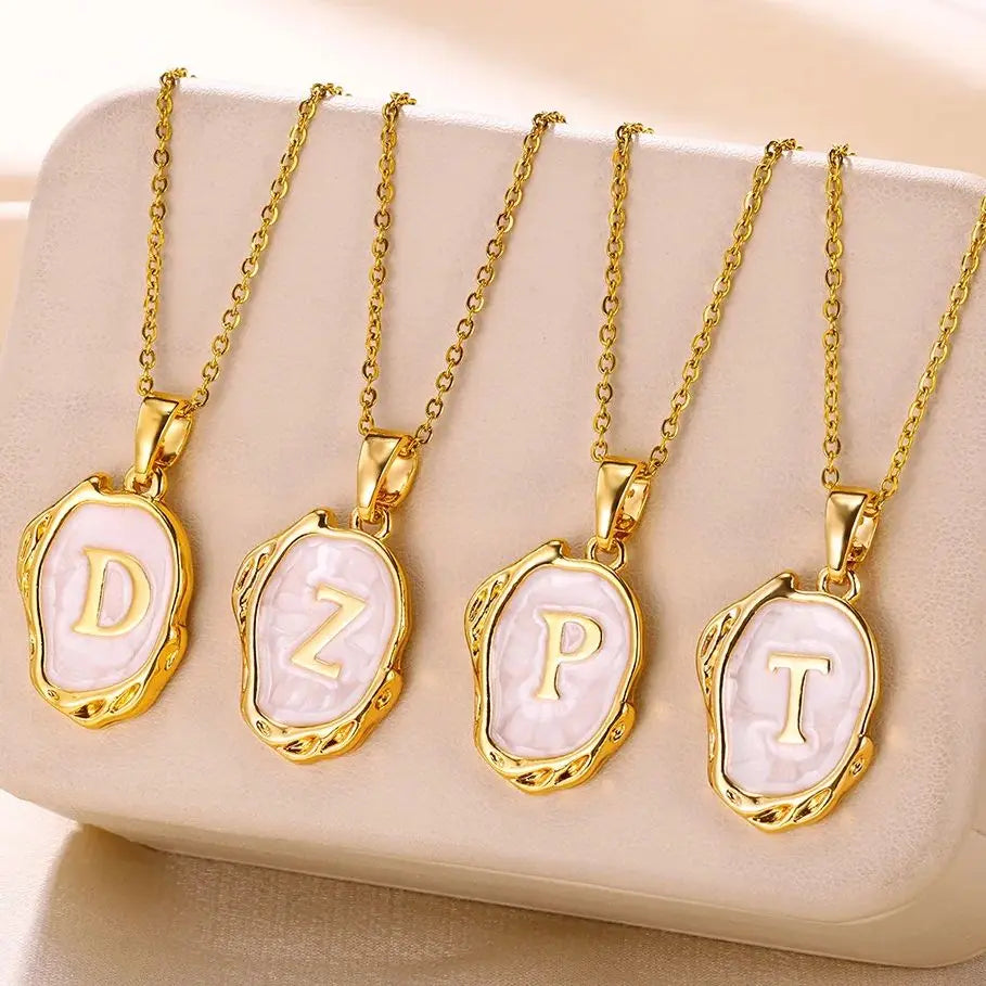 😊Y2K 26 Letter Pendant Necklaces for Women Alphabet A-Z Initials Sweet Cool Girl Punk Necklace Aesthetic Stainless Steels Jewelry🥳