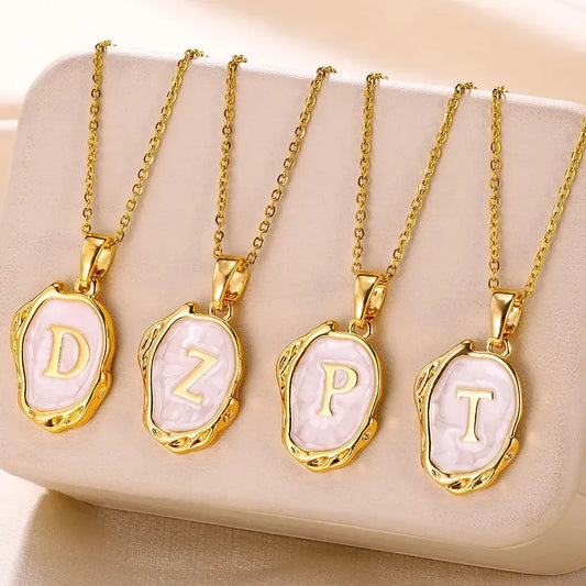 😊Y2K 26 Letter Pendant Necklaces for Women Alphabet A-Z Initials Sweet Cool Girl Punk Necklace Aesthetic Stainless Steels Jewelry🥳